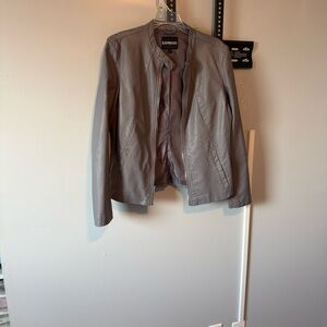 Express Women's Gray Faux Leather Jacket